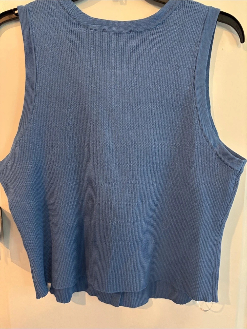 by&by Blue Ribbed Button Front Tank NWT - Picture 4 of 5